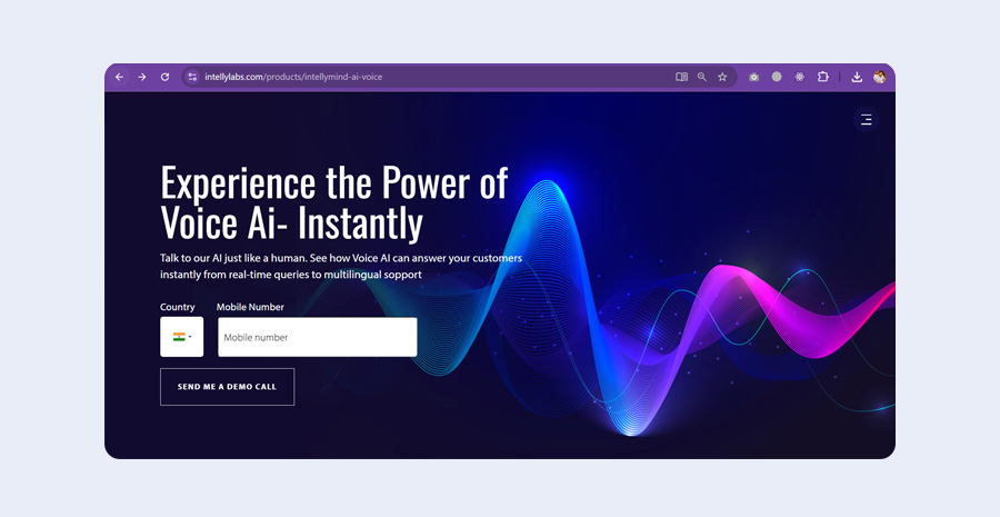 IntellyMind Voice interface preview